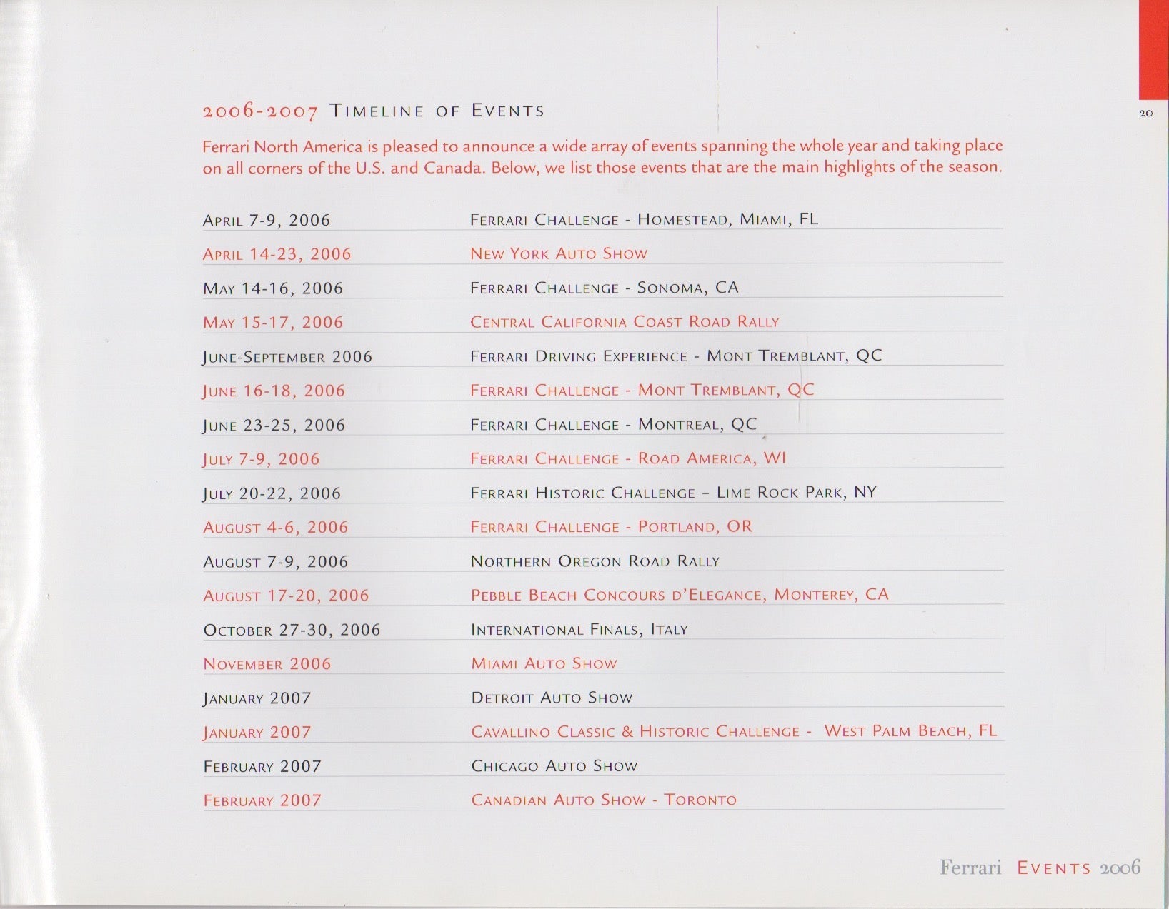 Ferrari Events 2006 North America