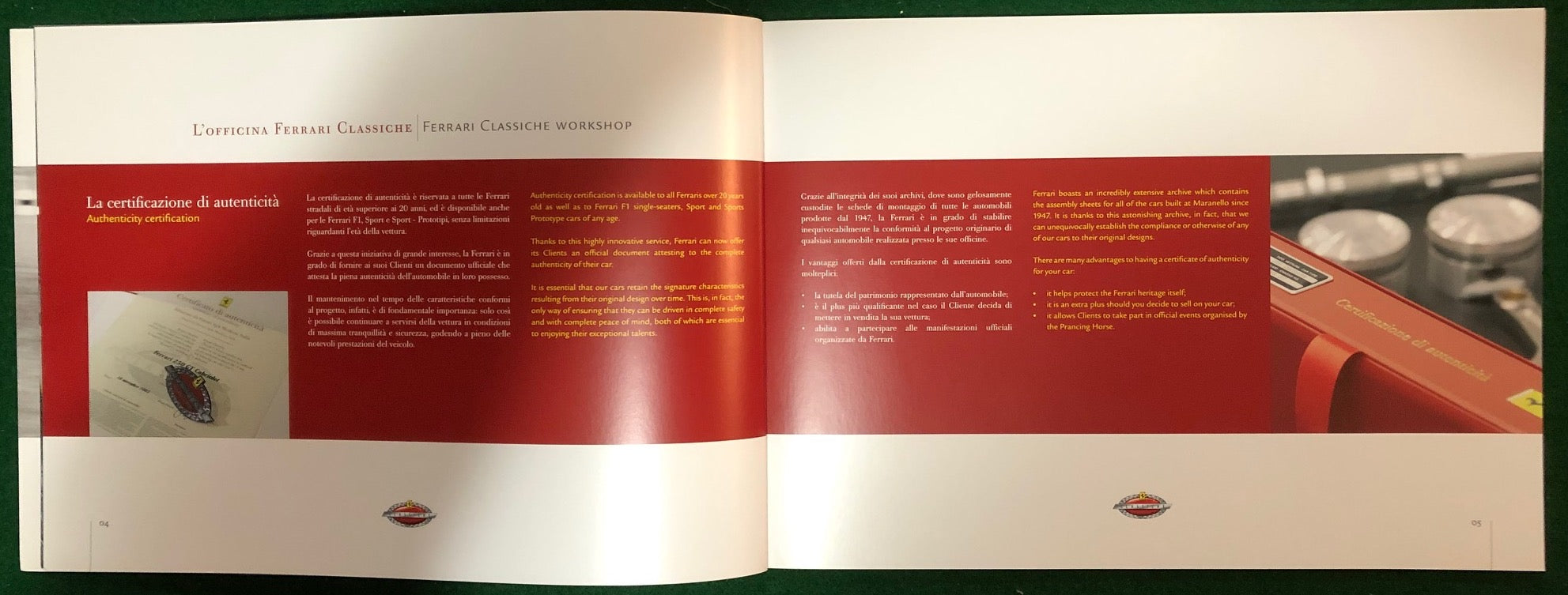 Ferrari Classiche Brochure - La Certificazione (3205/08)