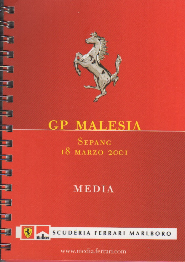 Ferrari F1 Media Booklet GP Malaysia 2001 (1681/01)
