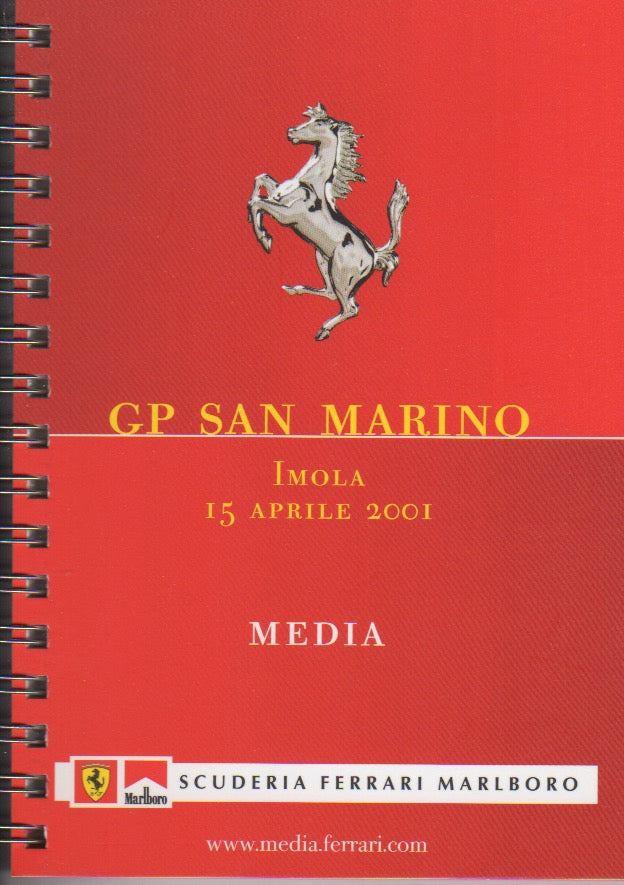 Ferrari F1 Media Booklet GP San Marino 2001 (1681/01)