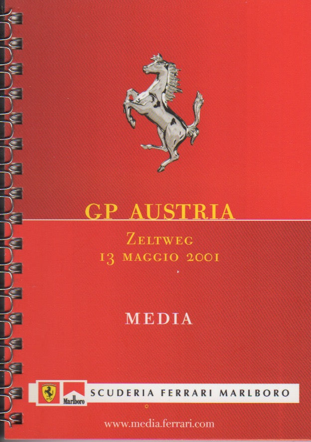 Ferrari F1 Media Booklet GP Austria 2001 (1681/01)