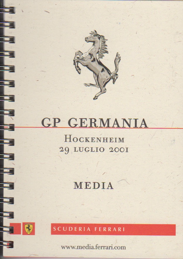 Ferrari F1 Media Booklet GP Germany 2001 (1681/01)