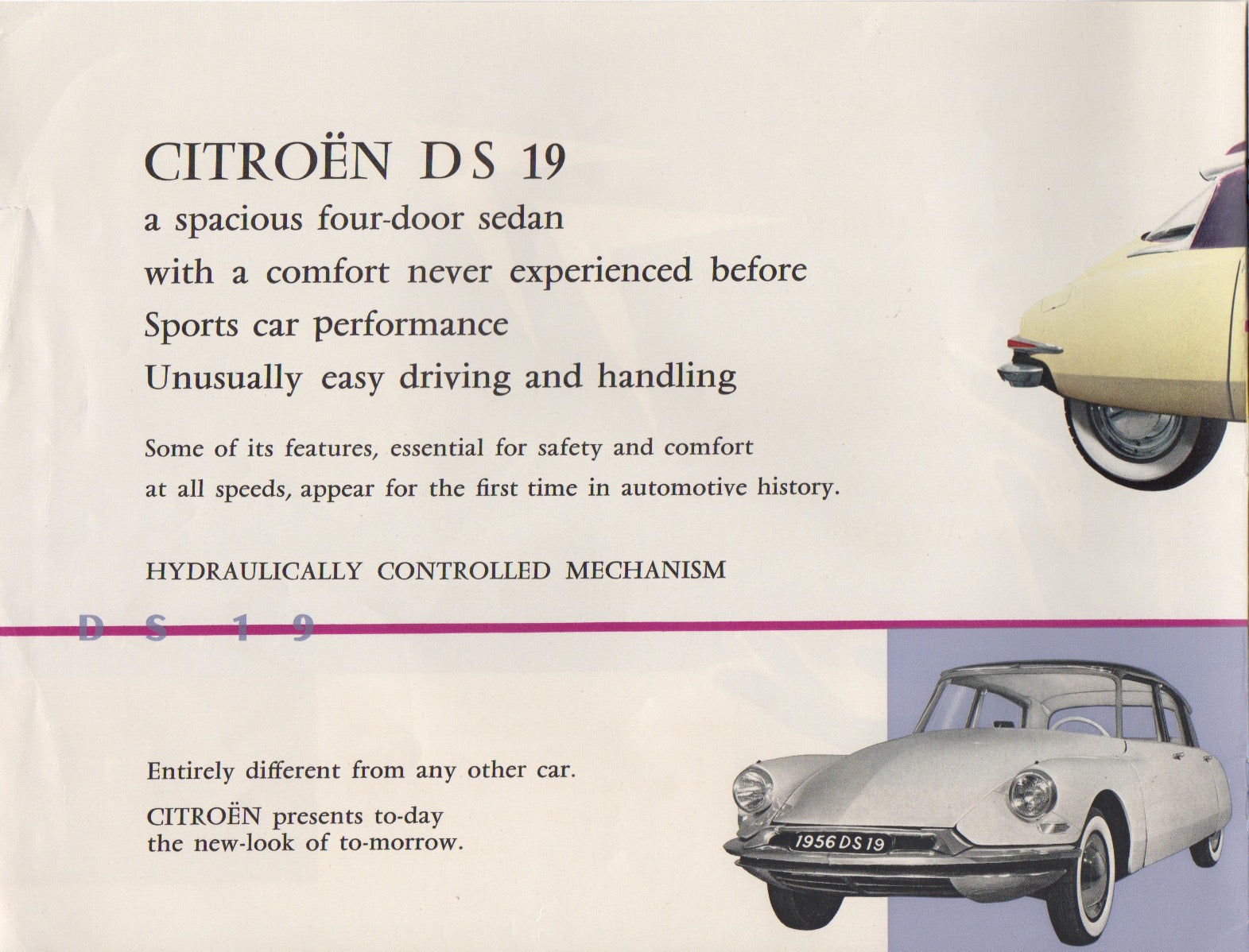Citroen DS19 1956 Brochure
