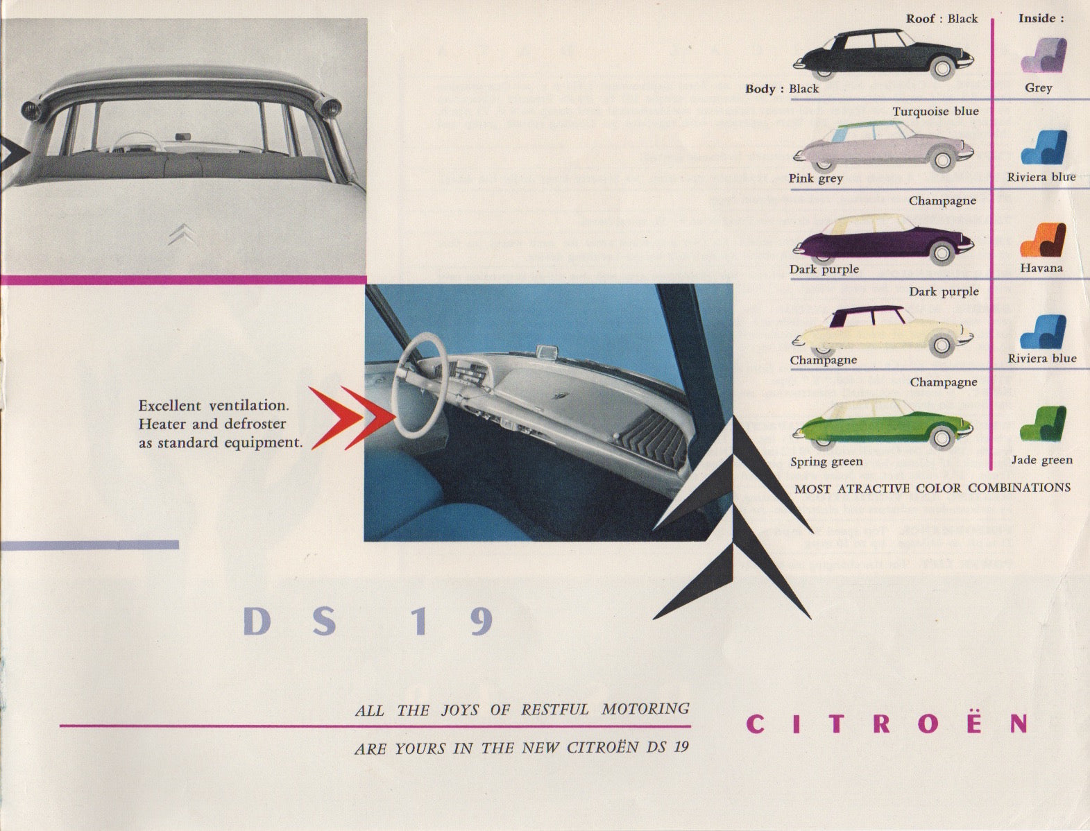 Citroen DS19 1956 Brochure
