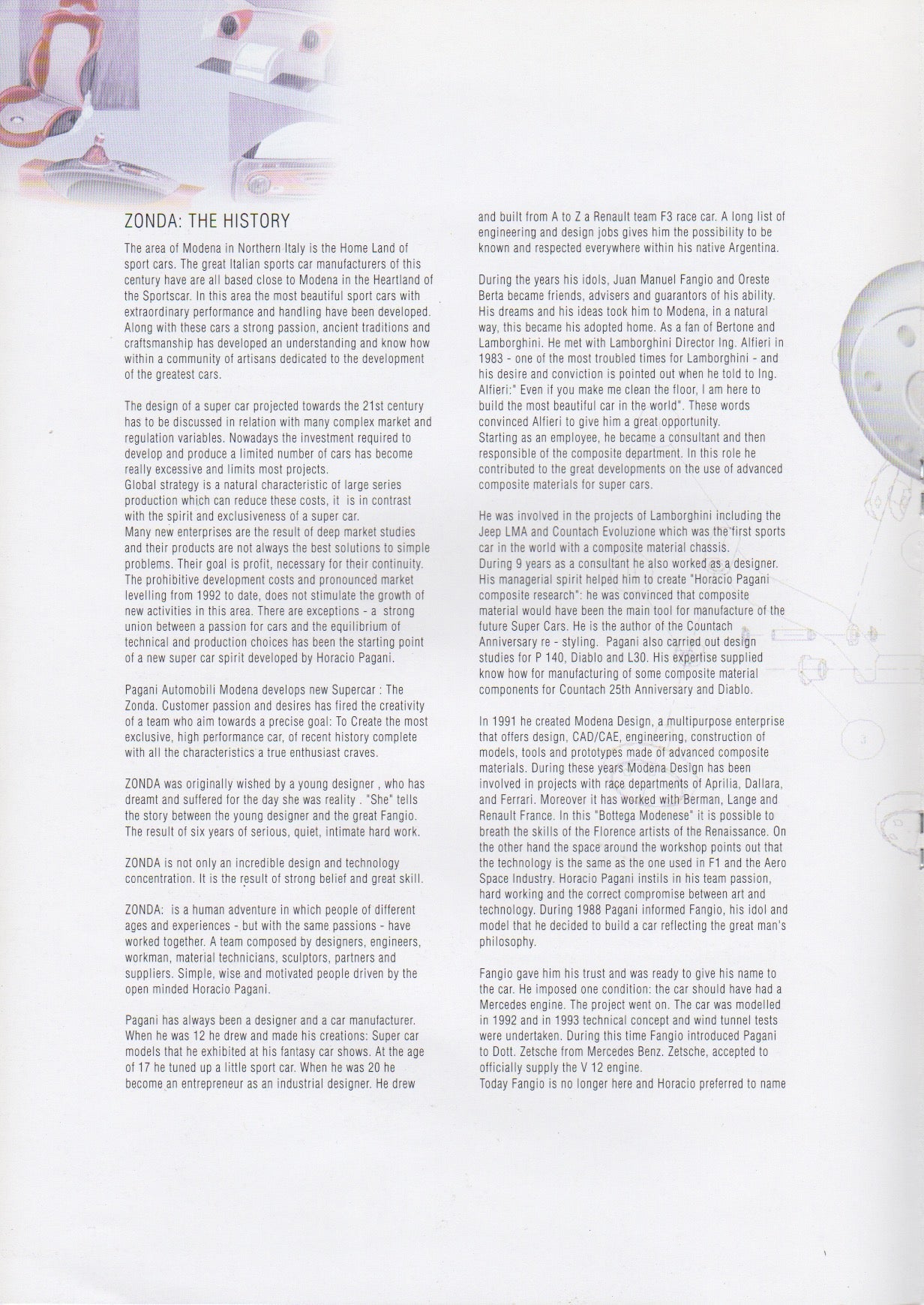 Pagani Zonda C12 Brochure