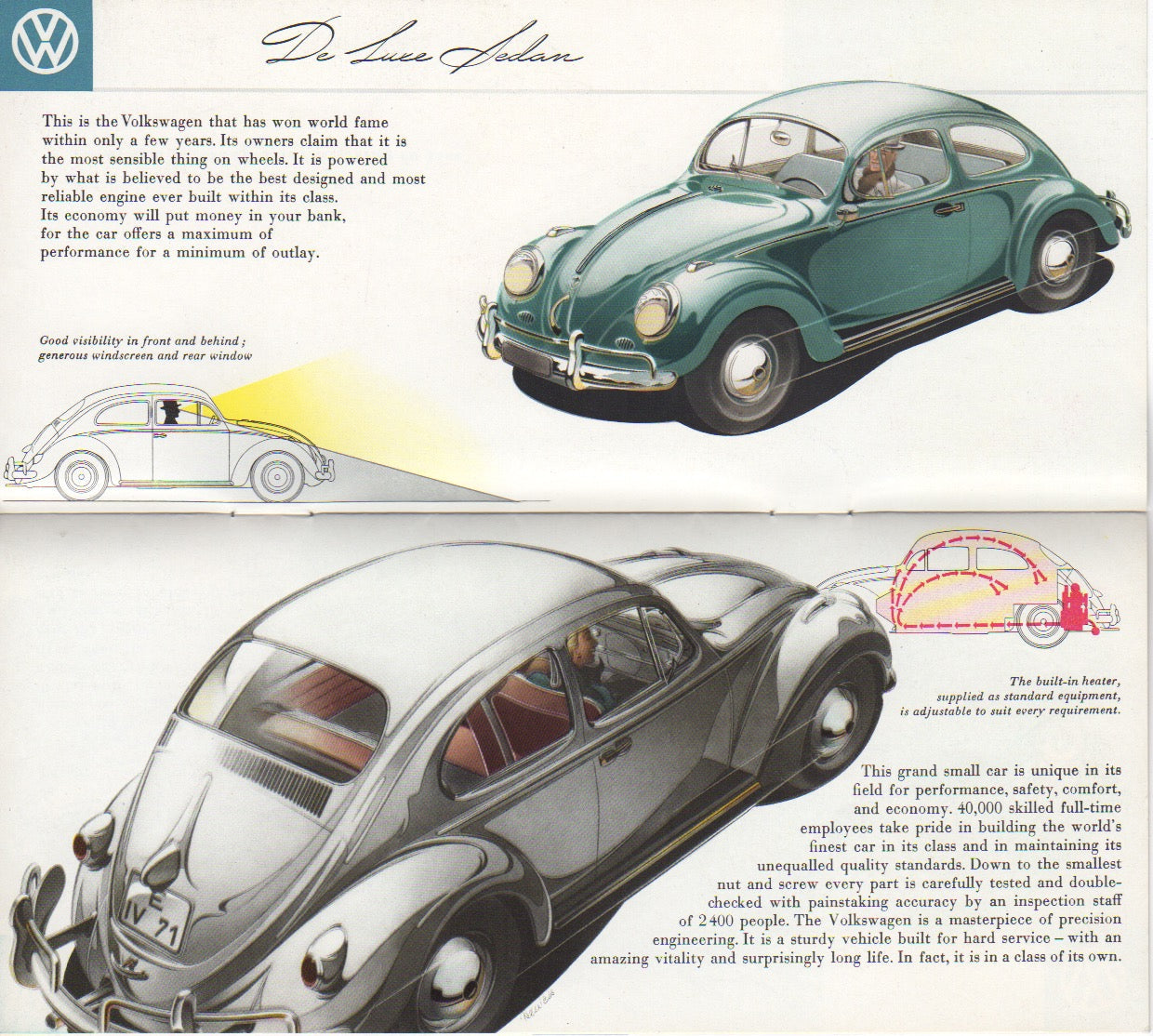 Volkswagen VW Beetle Brochure 1958