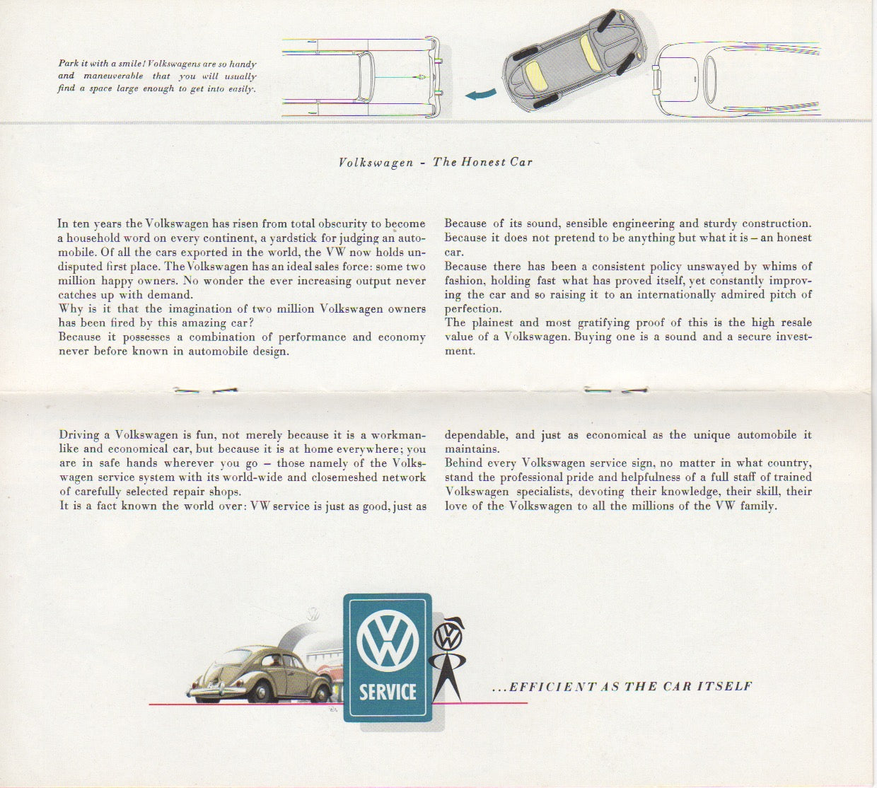 Volkswagen VW Beetle Brochure 1958