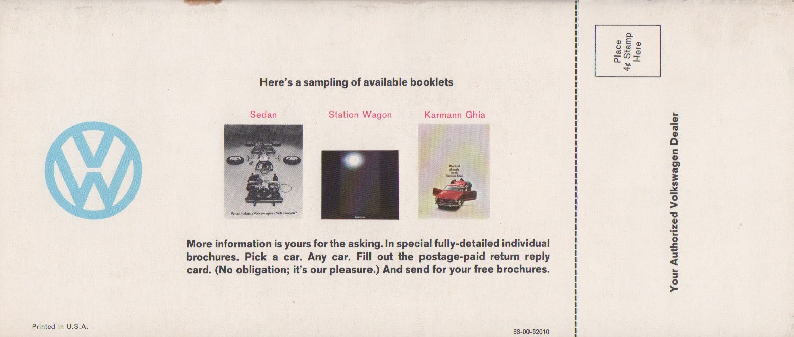Volkswagen VW Full Line Brochure 1964