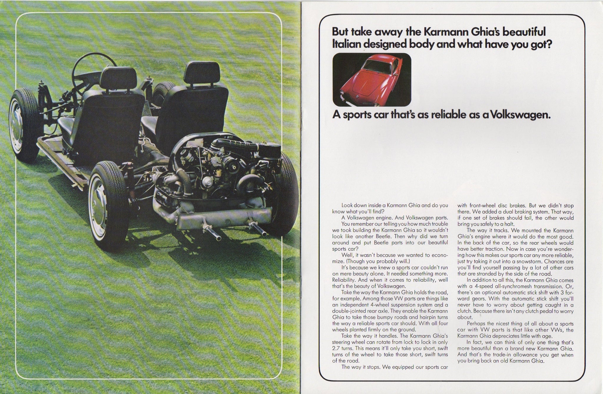 Volkswagen VW Karmann Ghia Brochure 1972