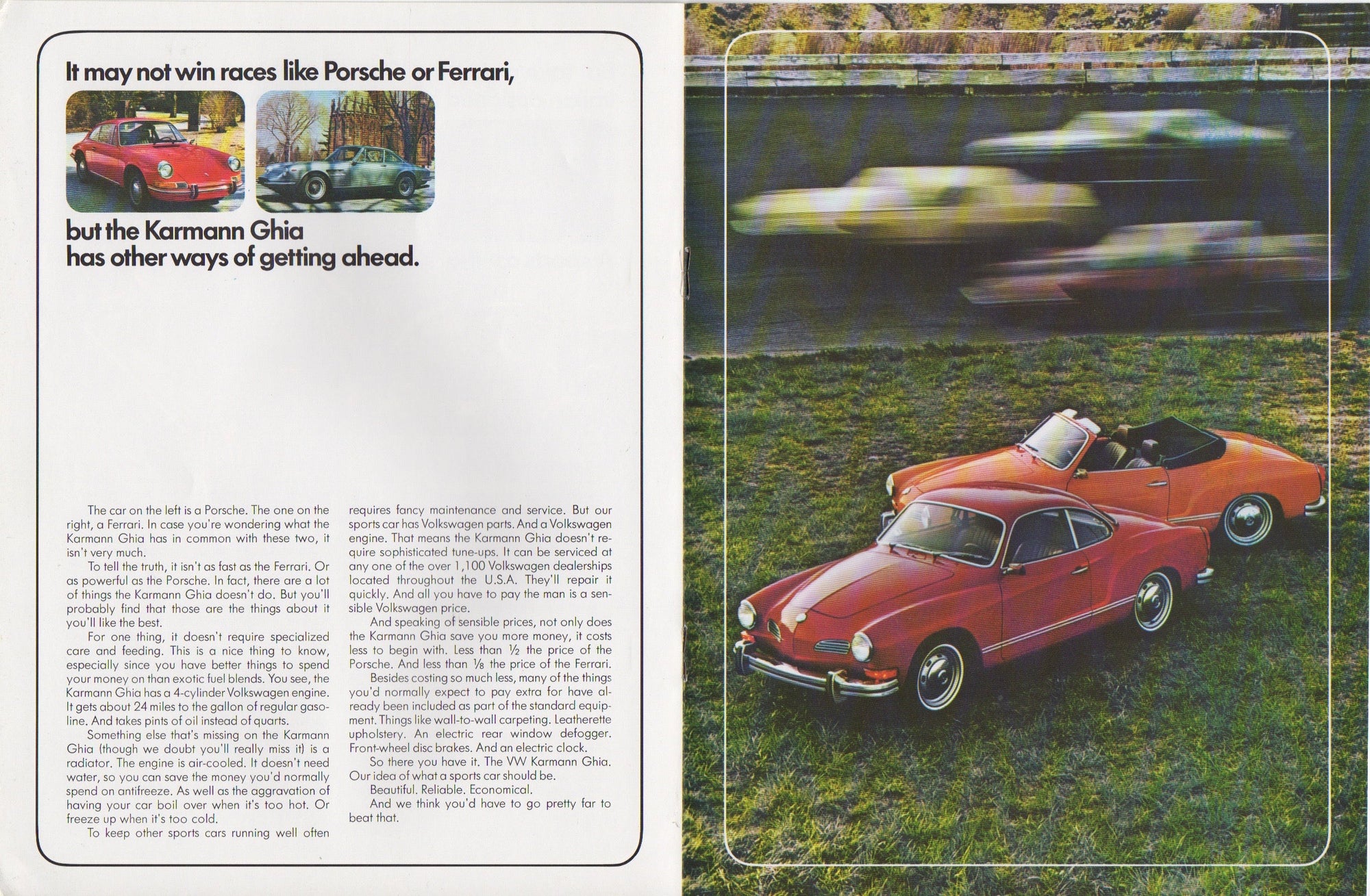 Volkswagen VW Karmann Ghia Brochure 1972