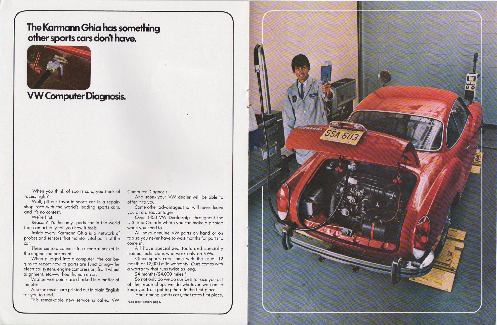 Volkswagen VW Karmann Ghia Brochure 1972