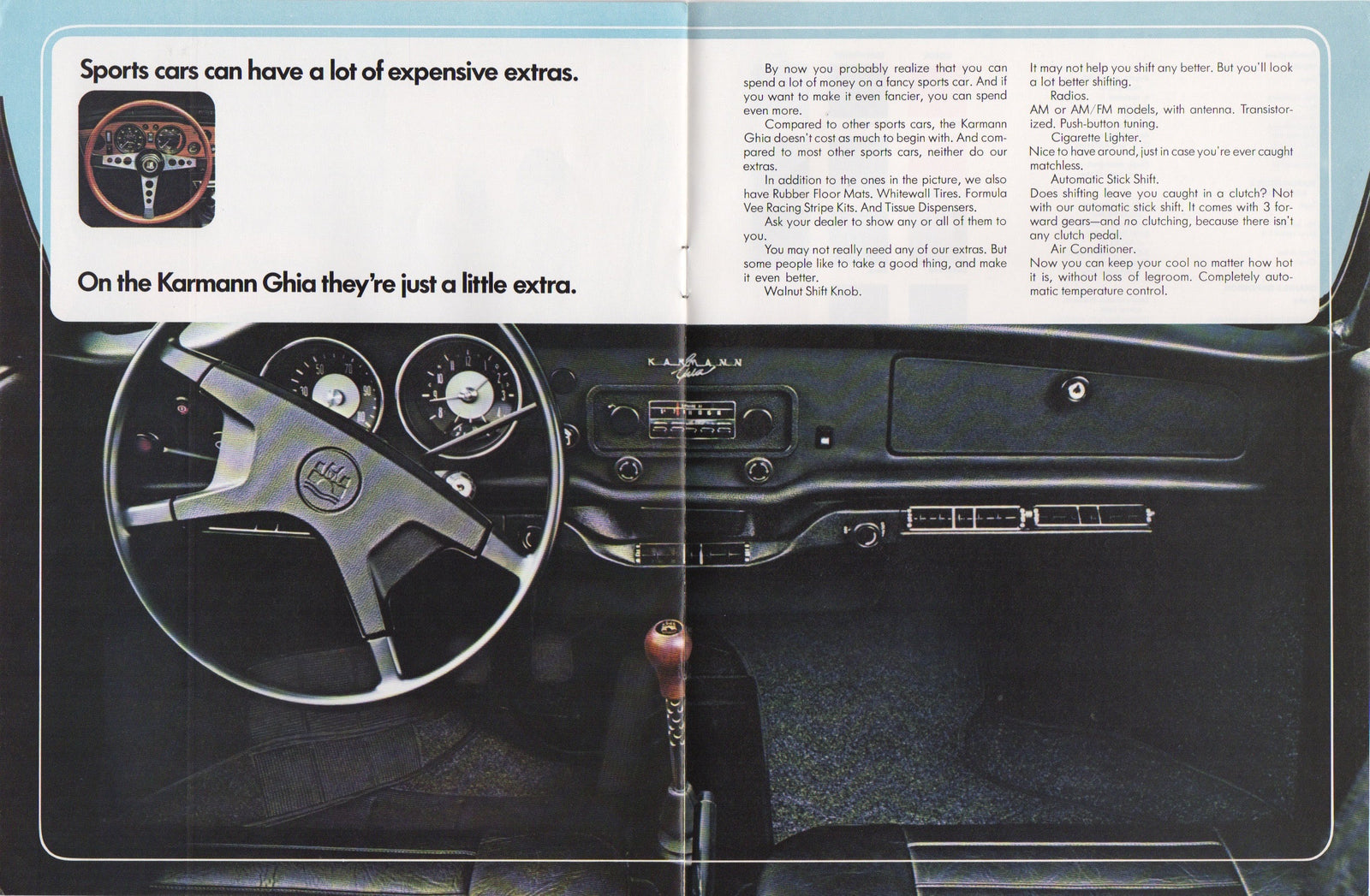 Volkswagen VW Karmann Ghia Brochure 1972