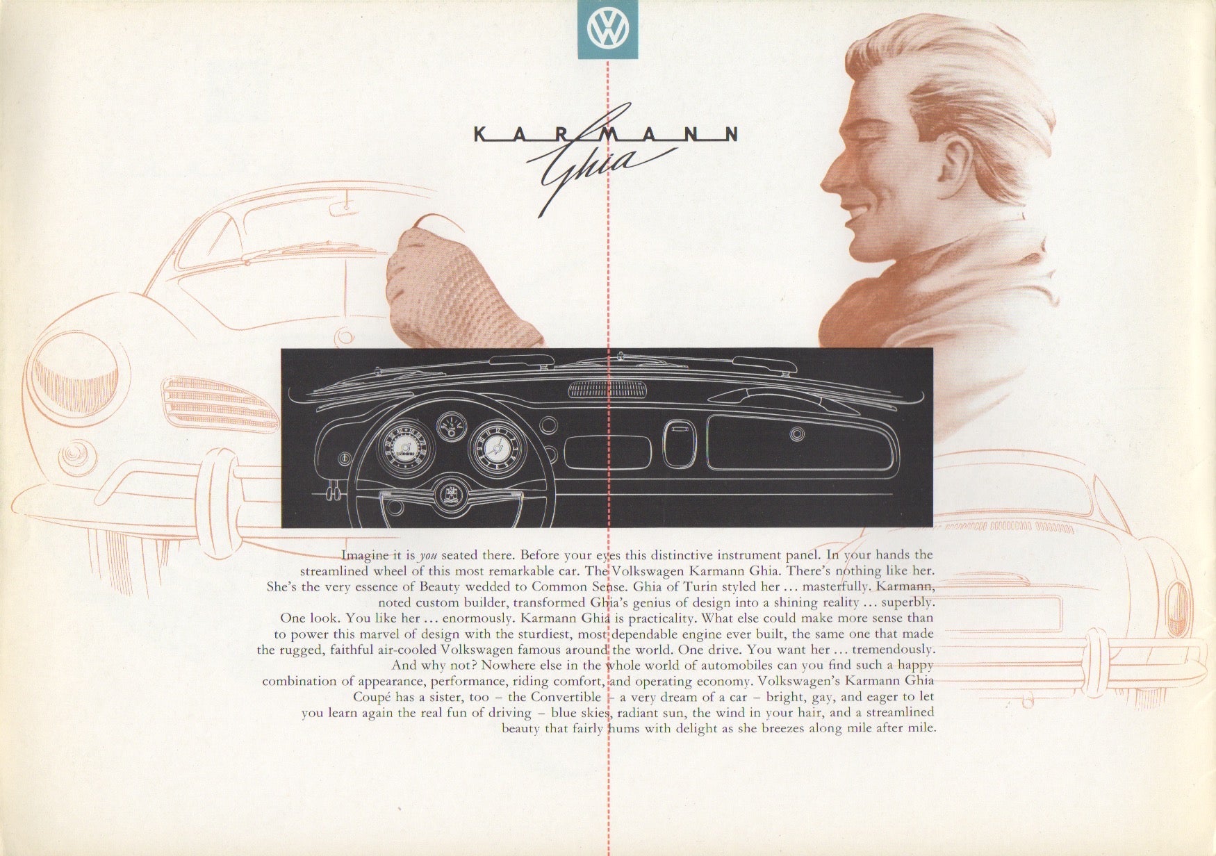 Volkswagen VW Karmann Ghia Brochure 1958
