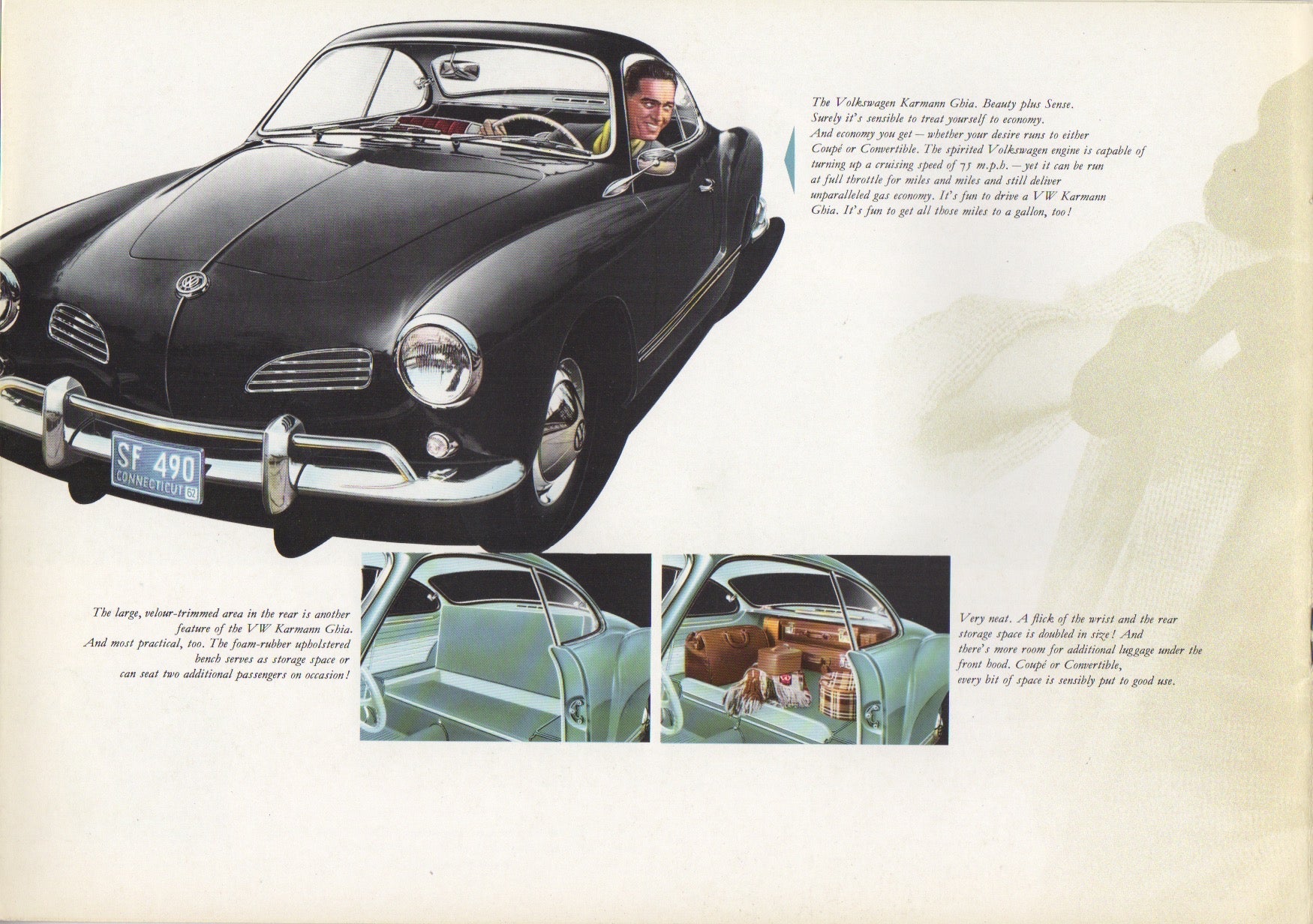 Volkswagen VW Karmann Ghia Brochure 1958