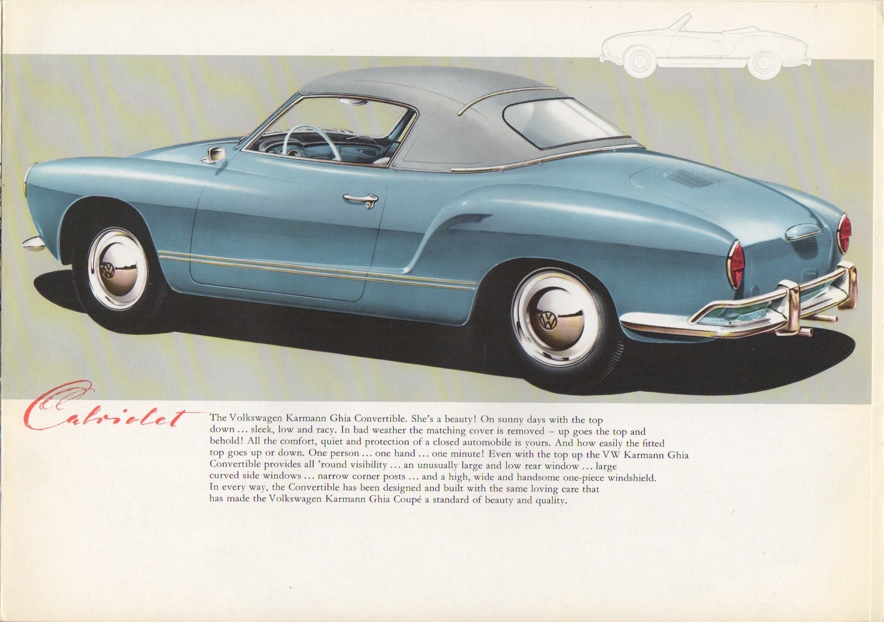 Volkswagen VW Karmann Ghia Brochure 1958