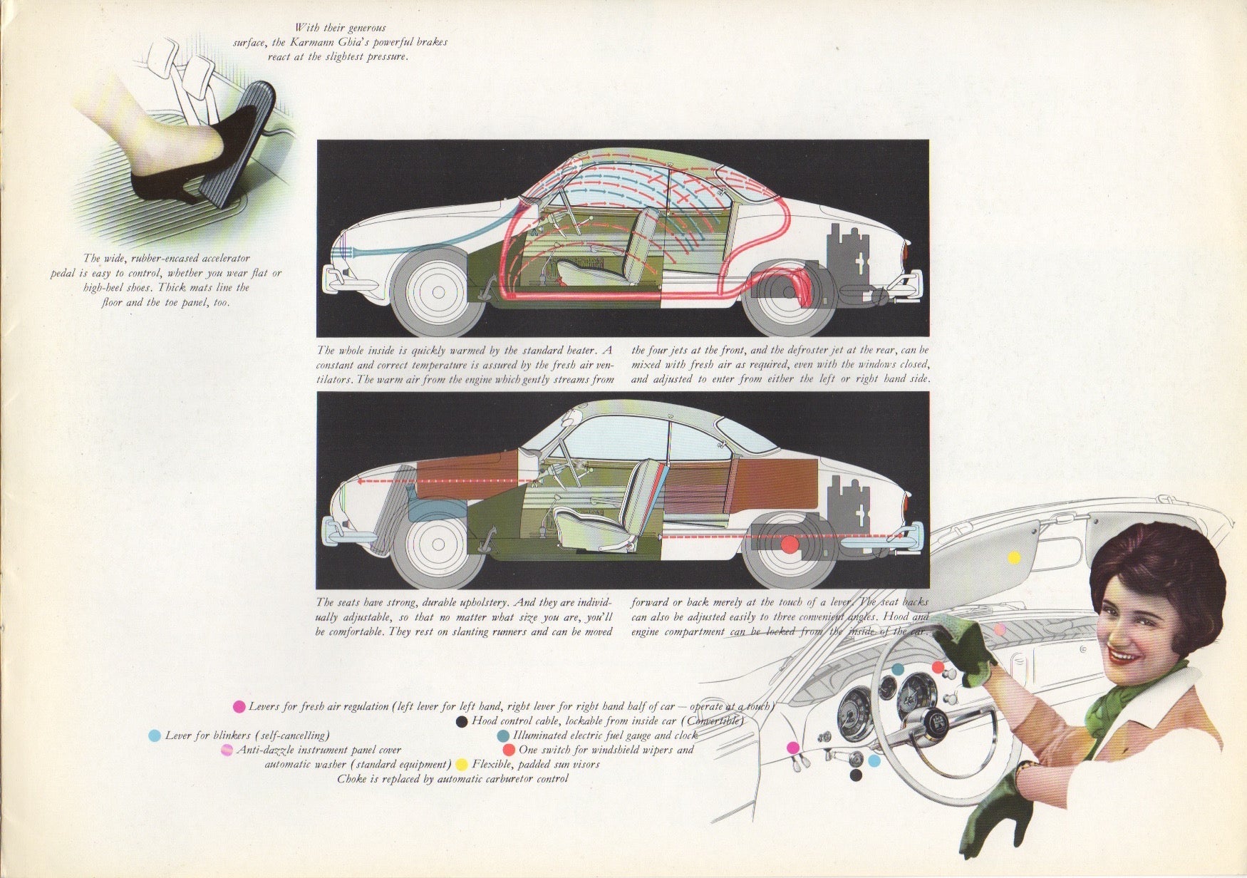 Volkswagen VW Karmann Ghia Brochure 1958