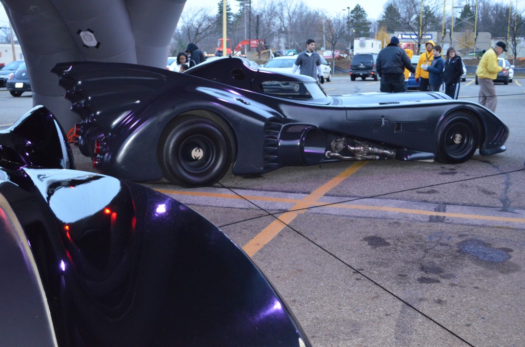 tim burton era batmobile from 1989 movie on display