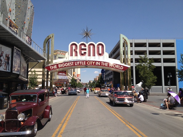 Main street reno during hot august nights