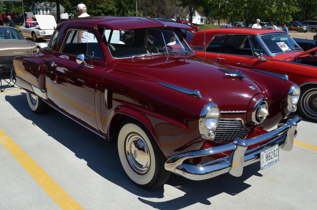 Bullet nose Studebaker champ at a classic car show