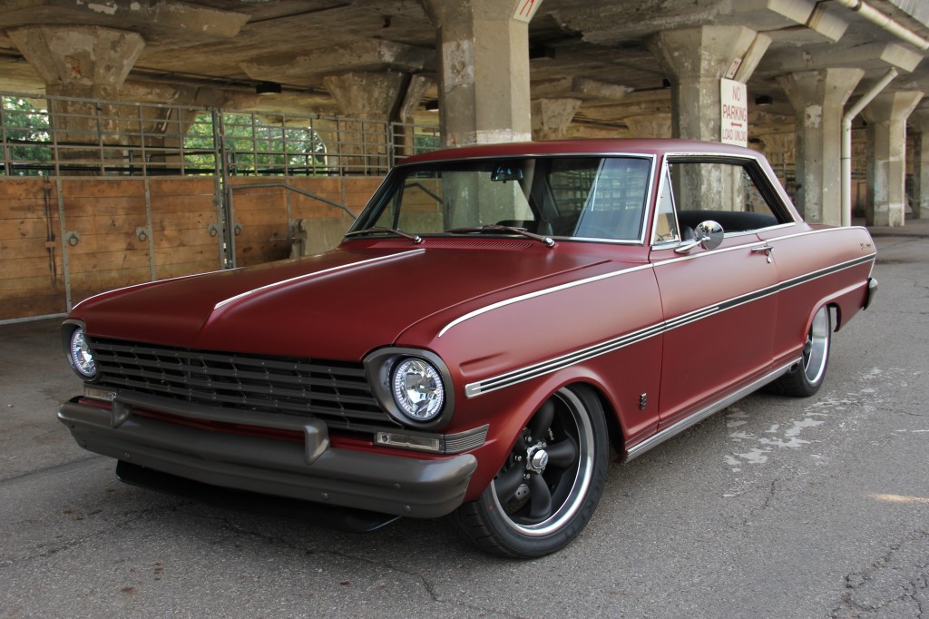 customized 1963 Chevy II Nova parked on street