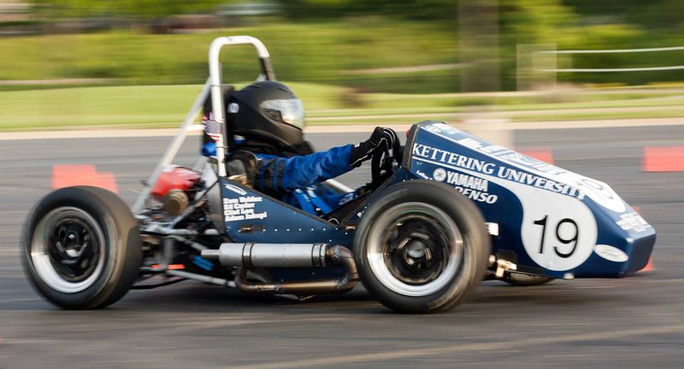 Kettering Formula SAE team race car on track