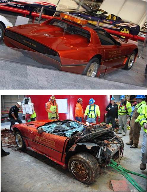 concept aerovette sinkhole corvette before/after shot