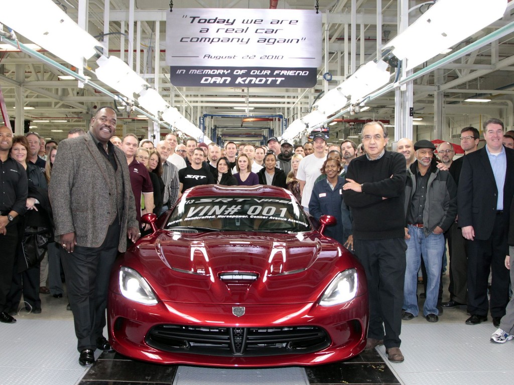 dodge viper on assembly line