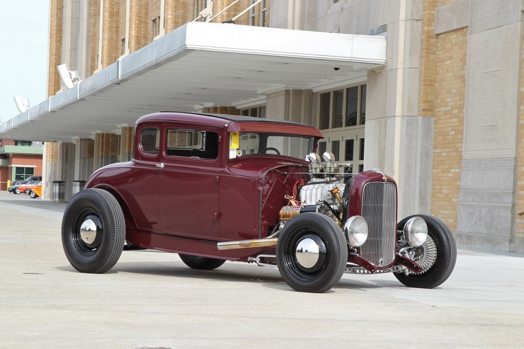 supercharged ford five window hotrod coupe