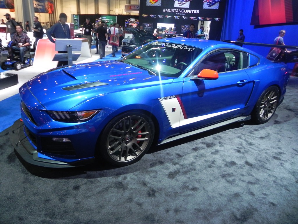 custom roush s550 mustang on display at 2014 SEMA automotive trade show