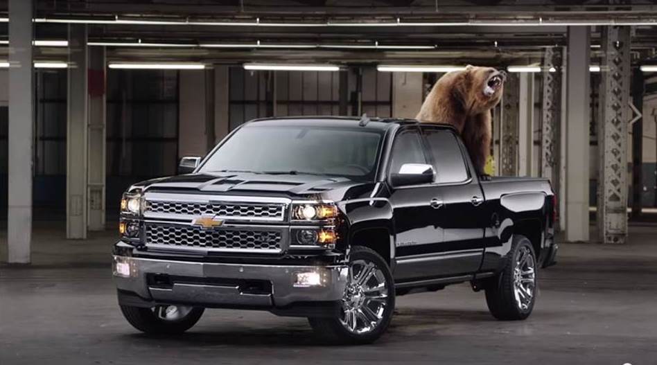 chevy silverado with bear in bed