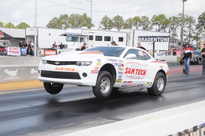 late model camaro at dragstrip