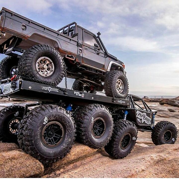 off road truck on trailer