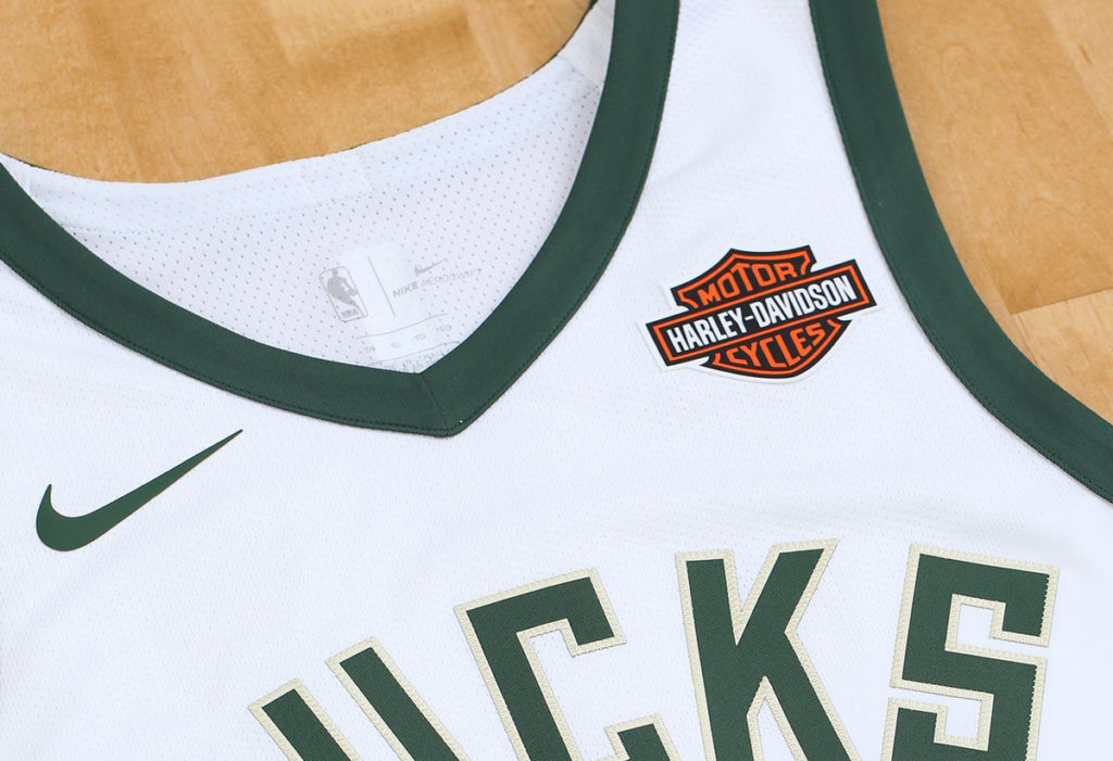 Milwaukee Bucks Jersey with Harley-Davidson Logo