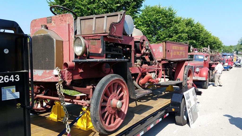 Antique fire truck at classic car show