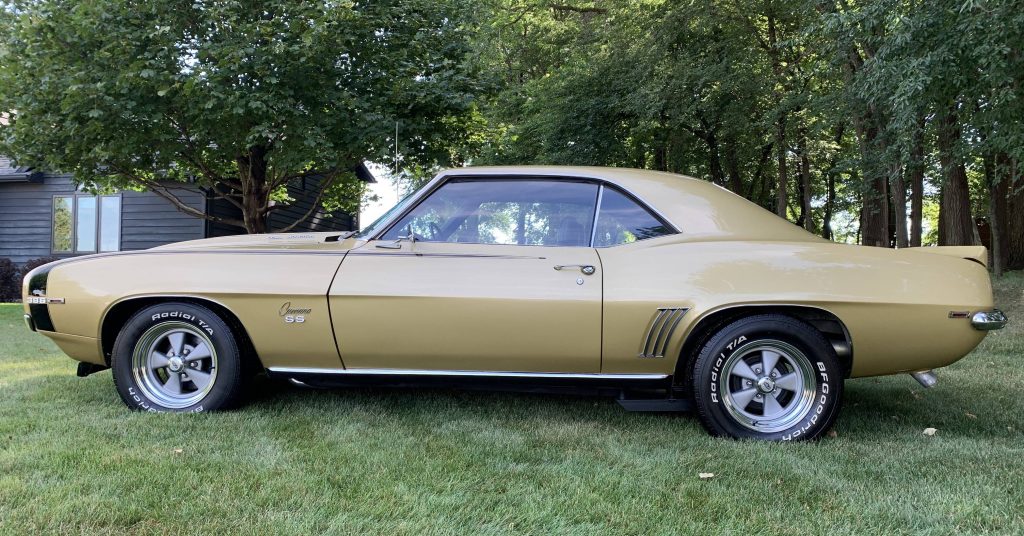 1969 gold chevy camaro ss 396