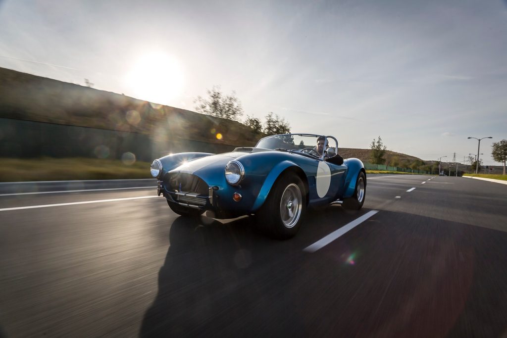 shelby cobra kit car on road