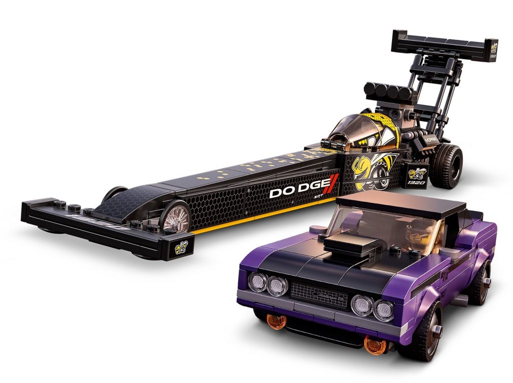 dodge NHRA top fuel and challenger rt lego set