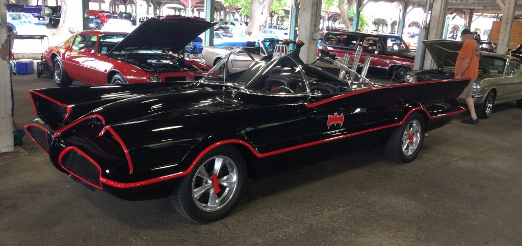 vintage batmobile recreation from Adam west TV series