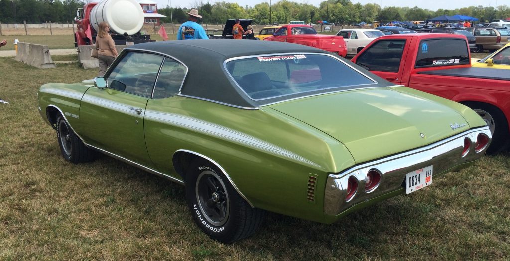 rear bumper of a heavy chevy chevelle