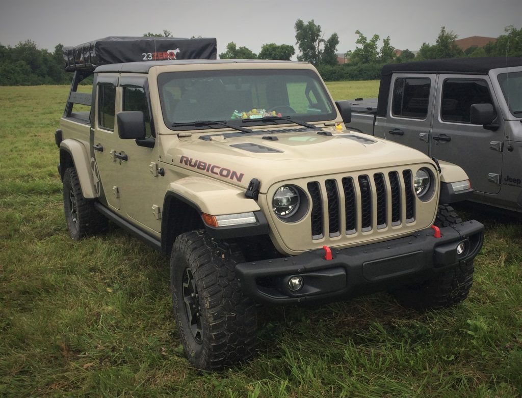 a sand tan jeep gladiator rubicon truck