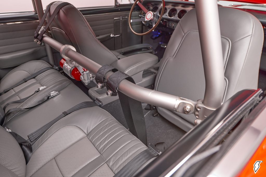 back seat & roll cage in a 1964 pontiac gto autocross car