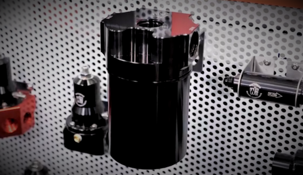 Aeromotive Fuel Filter on a display Board