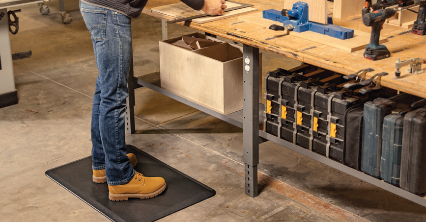 weathertech floor mat in a workshop