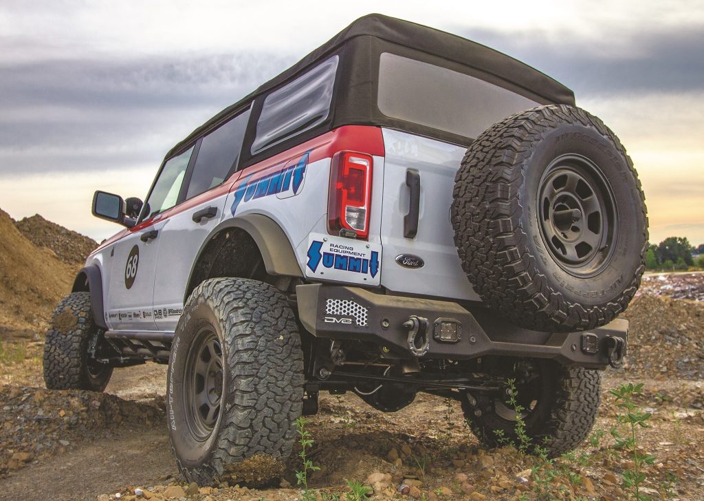 rear quarter view of summit racing ford baja bronco project