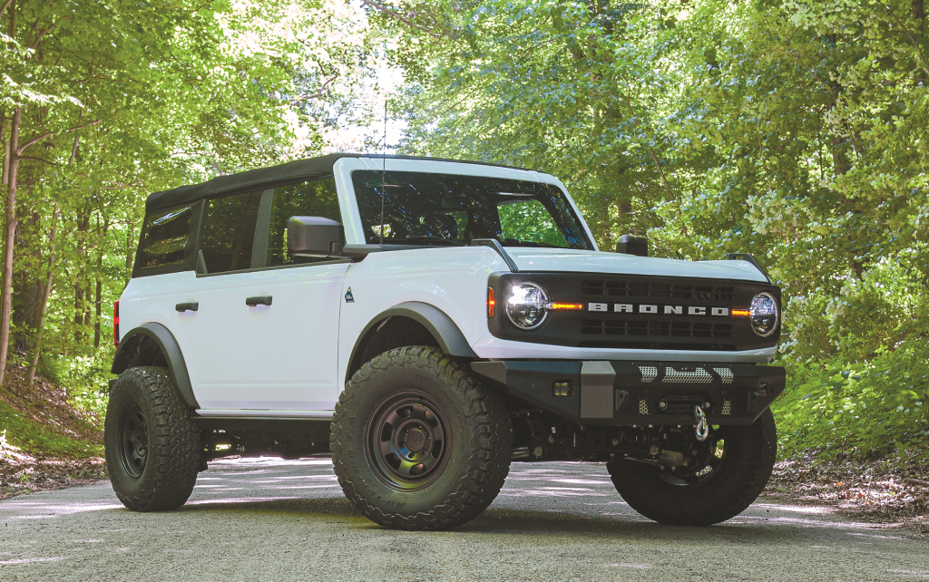 summit racing project baja bronco parked on remote road