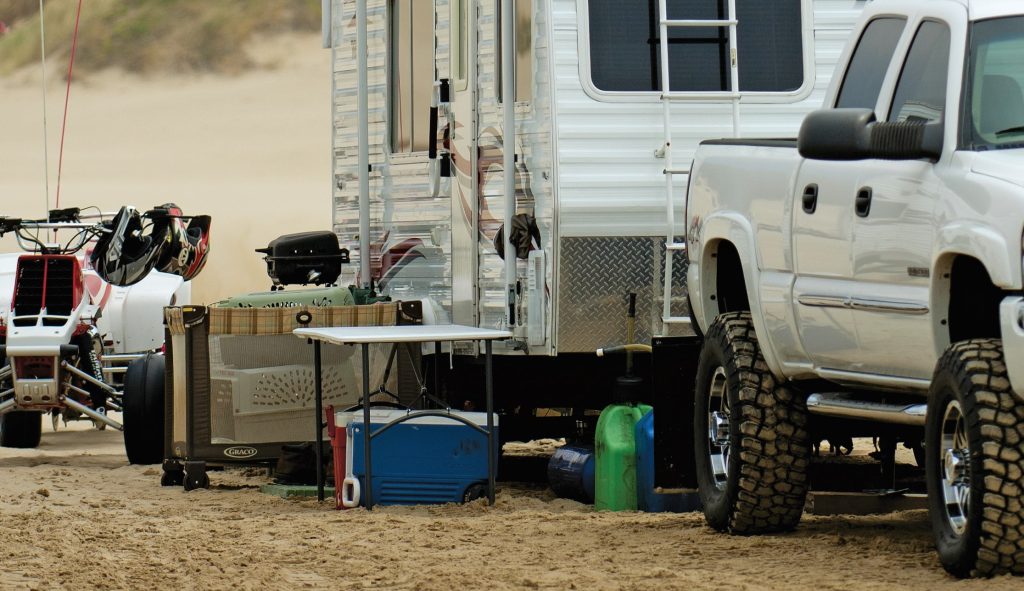 RV off road campsite with Faulkner tables and chairs