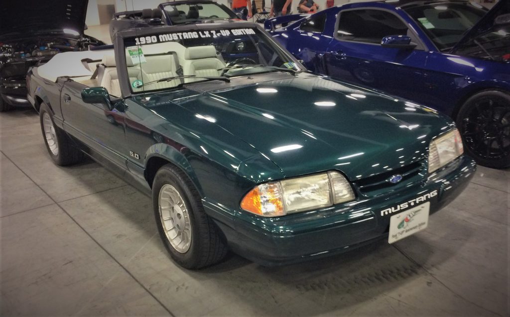 front passenger side shot of 1990 ford mustang 7up edition