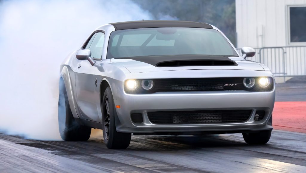 dodge last call challenger demon srt 170 doing a burnout