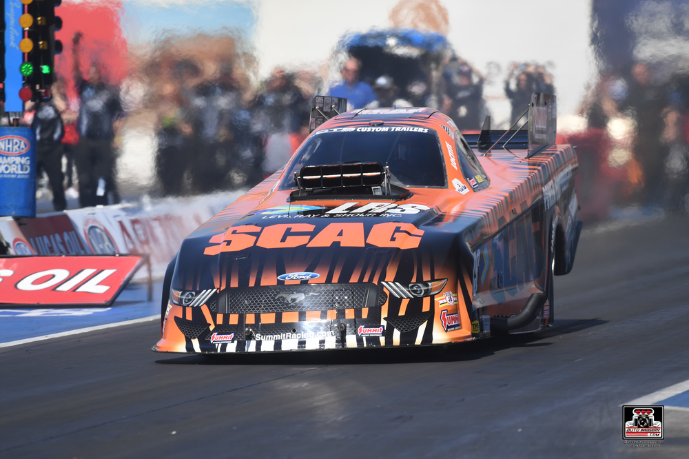 Wilkerson funny car launching at 2023 NHRA Arizona Nationals