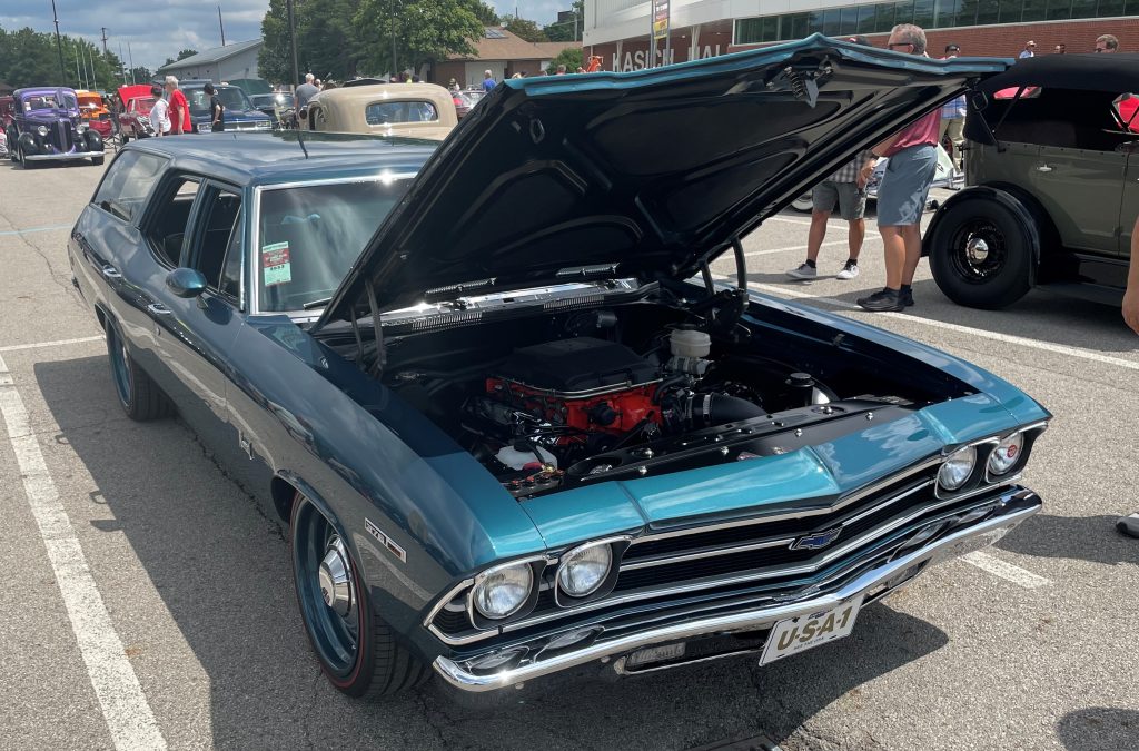 1969 chevy nomad station wagon, blue